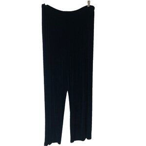 Vintage Citiknits‎ Wide Leg Ankle Pants Womens XL Navy Slinky Knit  Minimalist